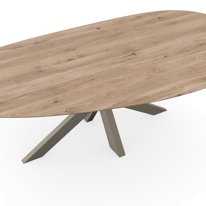 Eiken eettafel Naturel - Kiezel B - Matrix Dun Lichtbruin - {{ product.type }} - Kas20