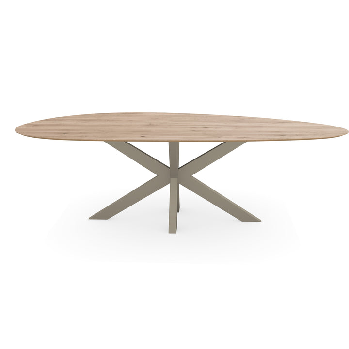 Eiken eettafel Naturel - Kiezel B - Matrix Dun Lichtbruin - {{ product.type }} - Kas20