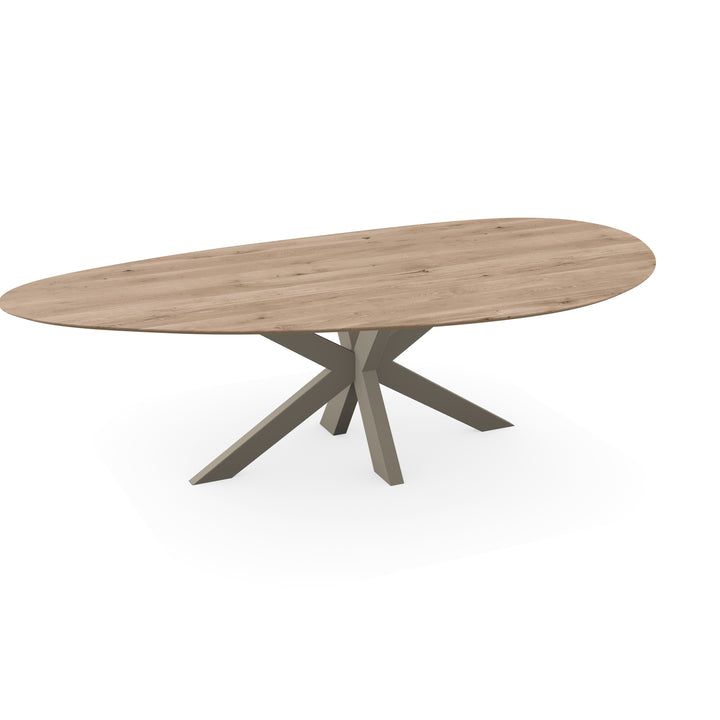 Eiken eettafel Naturel - Kiezel B - Matrix Dun Lichtbruin - {{ product.type }} - Kas20