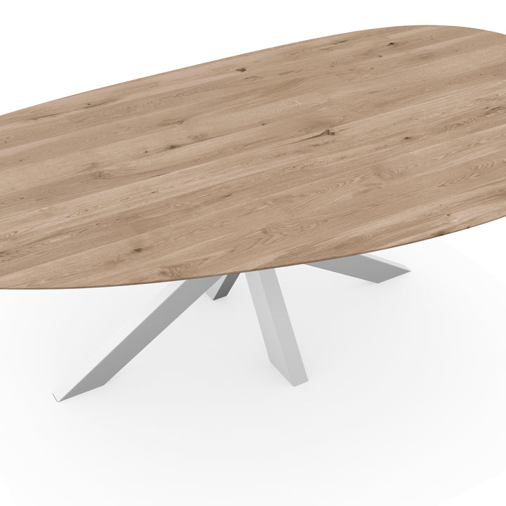 Eiken eettafel Naturel - Kiezel B - Matrix Dun Wit - {{ product.type }} - Kas20