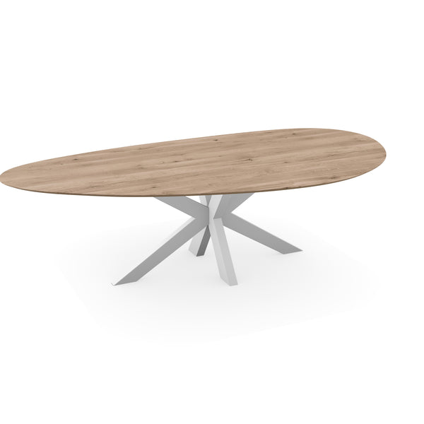 Eiken eettafel Naturel - Kiezel B - Matrix Dun Wit - {{ product.type }} - Kas20