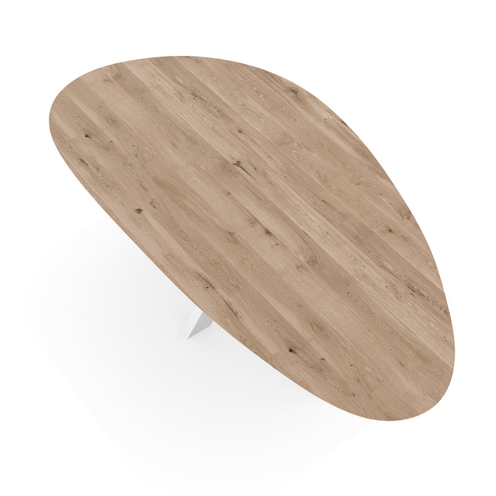Eiken eettafel Naturel - Kiezel B - Matrix Dun Wit - {{ product.type }} - Kas20