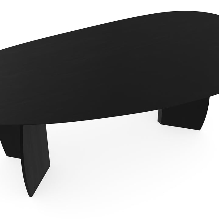 Eiken eettafel Zwart - Kiezel B - Maan zwart - {{ product.type }} - Kas20