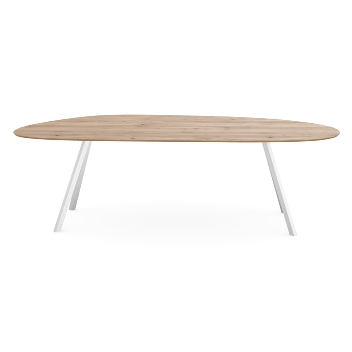 Eiken eettafel naturel - Organisch A - I poot wit - {{ product.type }} - Kas20