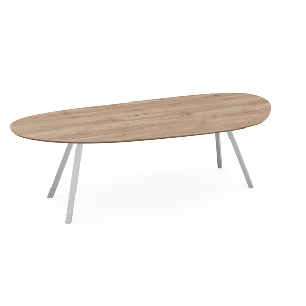 Eiken eettafel naturel - Organisch A - I poot wit - {{ product.type }} - Kas20