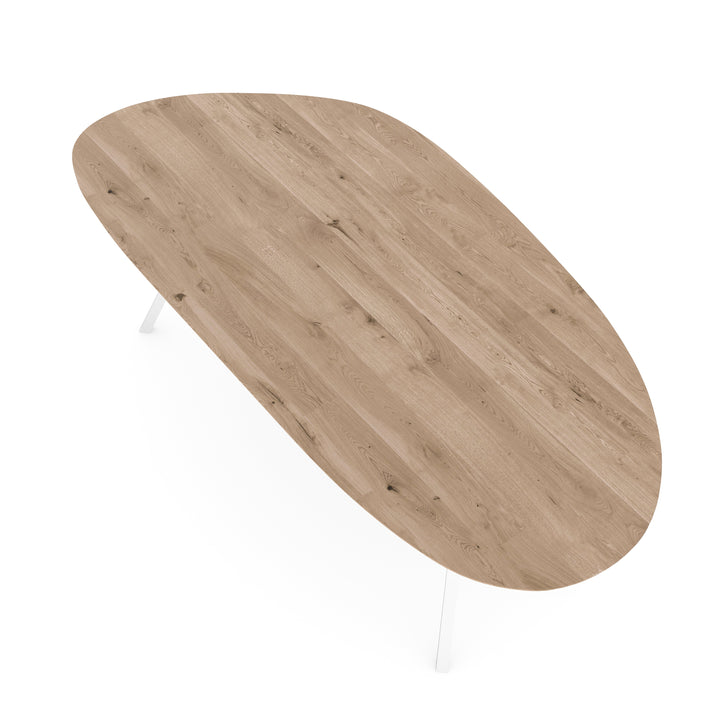 Eiken eettafel naturel - Organisch A - I poot wit - {{ product.type }} - Kas20