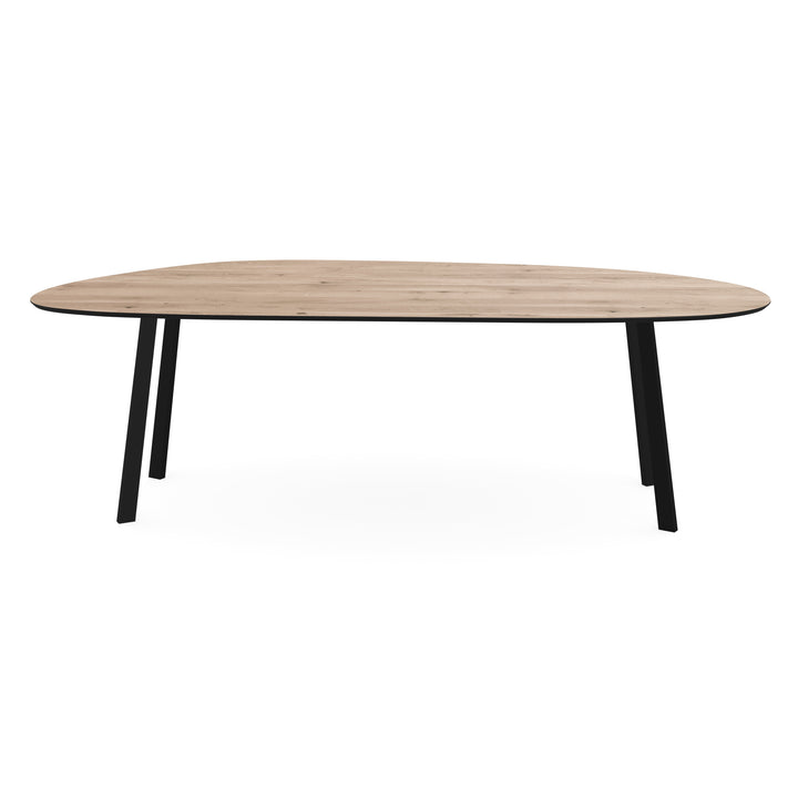 Eiken eettafel naturel - Organisch A - I poot schuin zwart - {{ product.type }} - Kas20