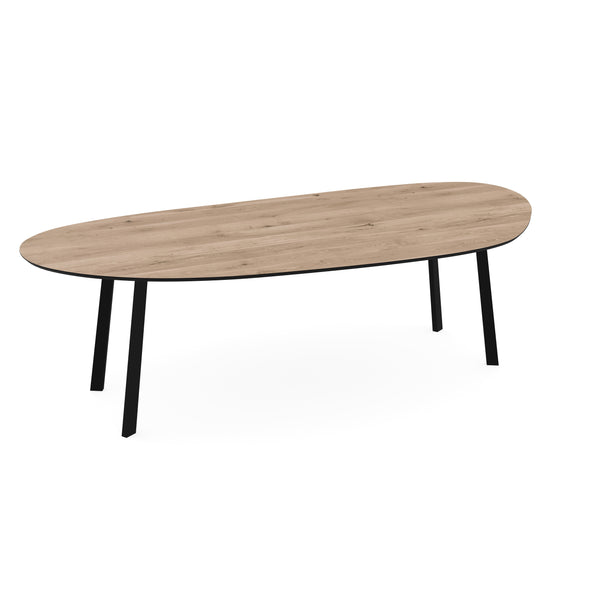 Eiken eettafel naturel - Organisch A - I poot schuin zwart - {{ product.type }} - Kas20