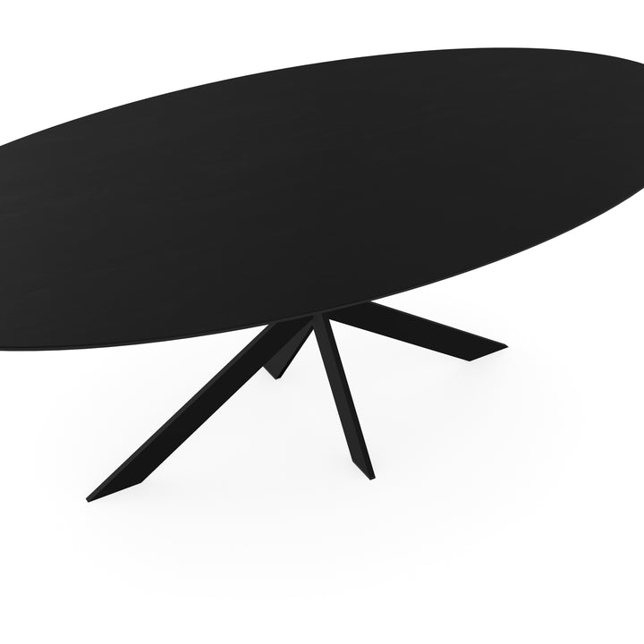 Eiken eettafel zwart - ovaal - Matrix ultra dun zwart - {{ product.type }} - Kas20