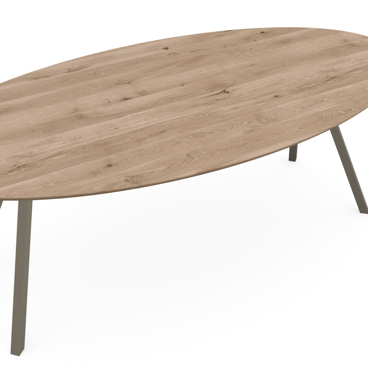Eiken eettafel Naturel - Ovaal - i Schuin licht bruin - {{ product.type }} - Kas20