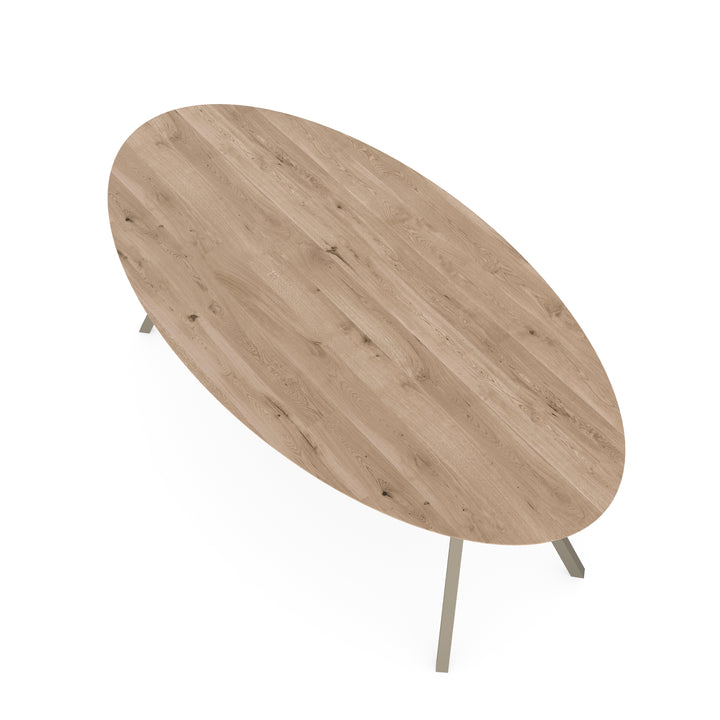 Eiken eettafel Naturel - Ovaal - i Schuin licht bruin - {{ product.type }} - Kas20