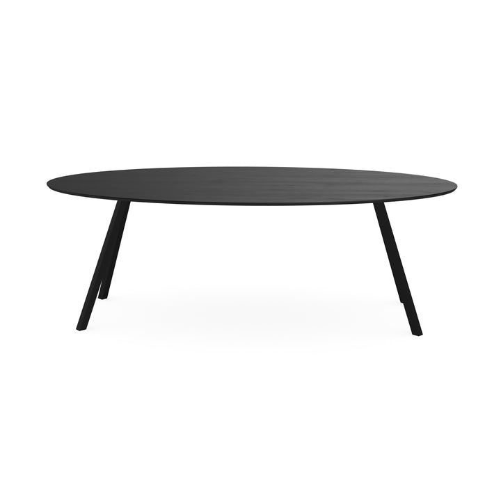 Eiken eettafel zwart - Ovaal - I-Poot schuin zwart - {{ product.type }} - Kas20