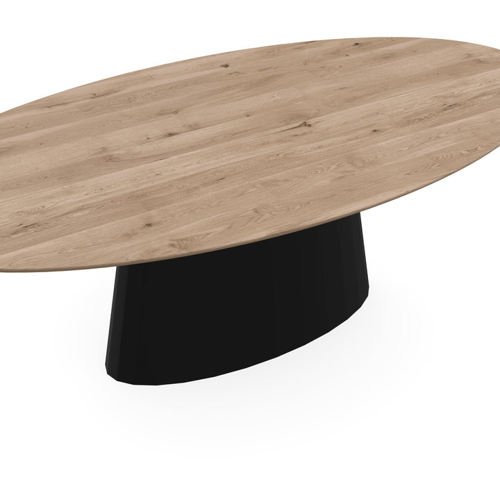 Eiken eettafel Naturel - Ovaal - Sjors Zwart - {{ product.type }} - Kas20