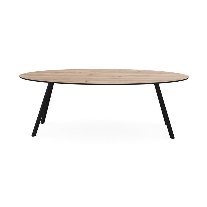 Eiken eettafel naturel - Ovaal - I-Poot schuin zwart - {{ product.type }} - Kas20