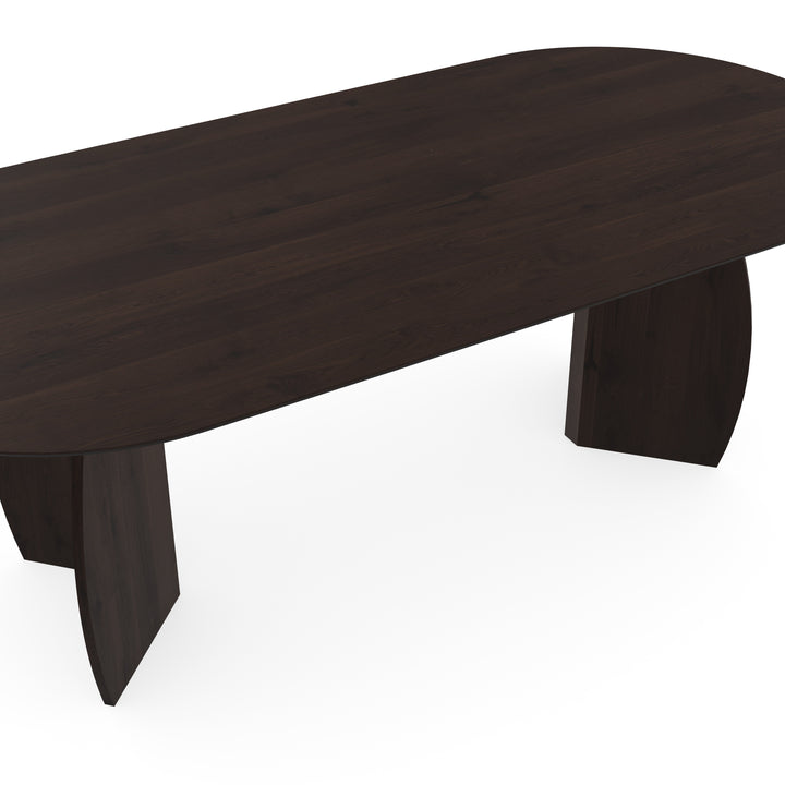 Eiken eettafel Walnut brown 2x - Plat ovaal - maan walnut brown 2x - {{ product.type }} - Kas20