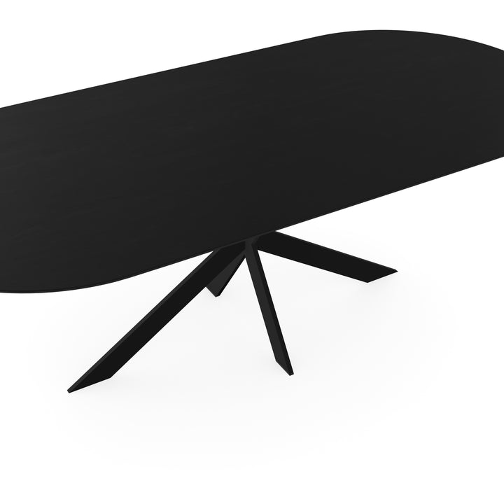 Eiken eettafel zwart - Plat Ovaal - matrix ultra dun zwart - {{ product.type }} - Kas20
