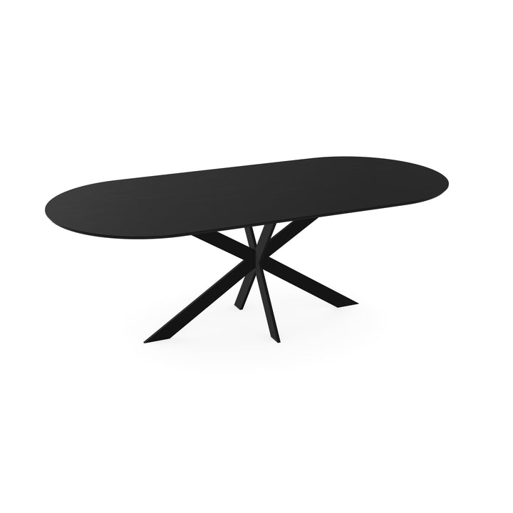 Eiken eettafel zwart - Plat Ovaal - matrix ultra dun zwart - {{ product.type }} - Kas20