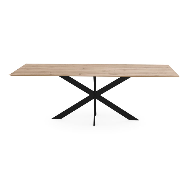 Eiken eettafel naturel - Recht - Matrix ultra dun zwart - {{ product.type }} - Kas20