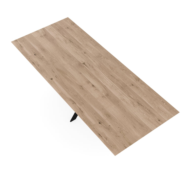 Eiken eettafel naturel - Recht - Matrix ultra dun zwart - {{ product.type }} - Kas20