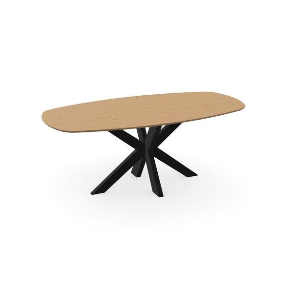 Eiken eettafel Naturel - Deens ovaal - Matrix Dun Zwart