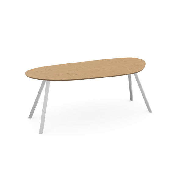 Eiken eettafel naturel - Organisch A - I poot wit