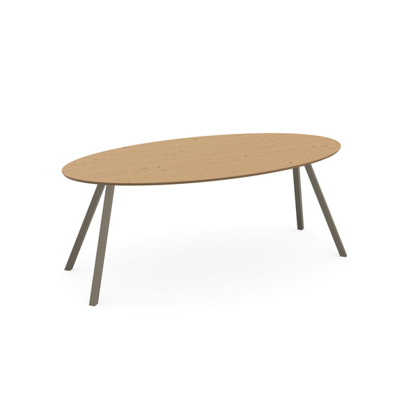 Eiken eettafel Naturel - Ovaal - I Schuin Lichtbruin