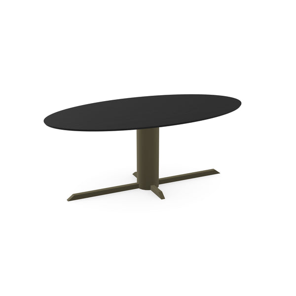 Eiken eettafel Zwart - Ovaal - Ilona Donkerbruin