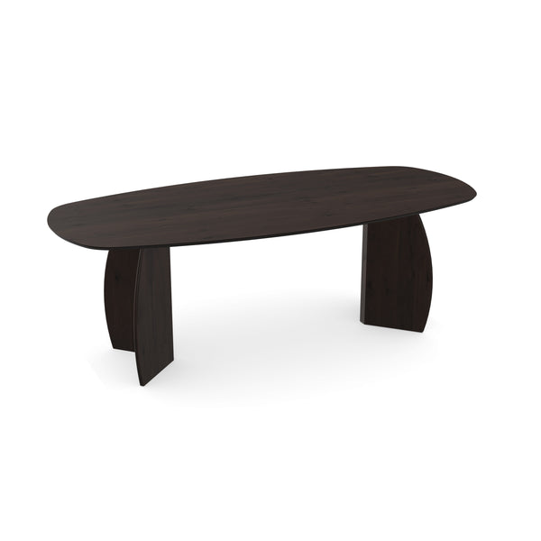 Eiken eettafel walnut brown 2x - Deens ovaal - maan walnut brown 2x