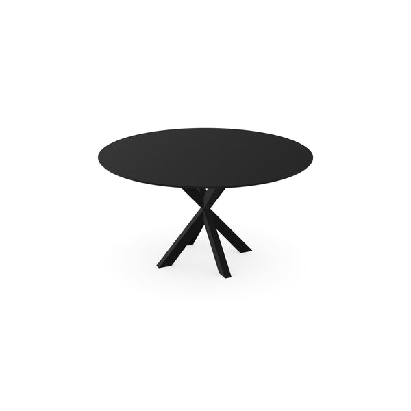 Eiken eettafel Zwart - Rond - Kruispoot Dun Zwart - {{ product.type }} - Kas20