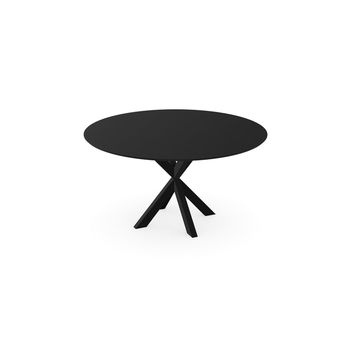 Eiken eettafel Zwart - Rond - Kruispoot Dun Zwart - {{ product.type }} - Kas20