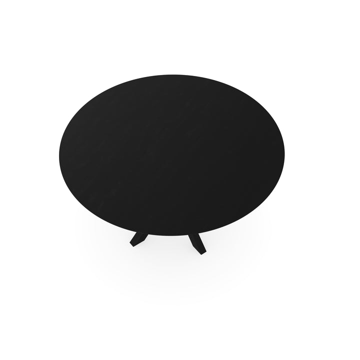Eiken eettafel Zwart - Rond - Kruispoot Dun Zwart - {{ product.type }} - Kas20