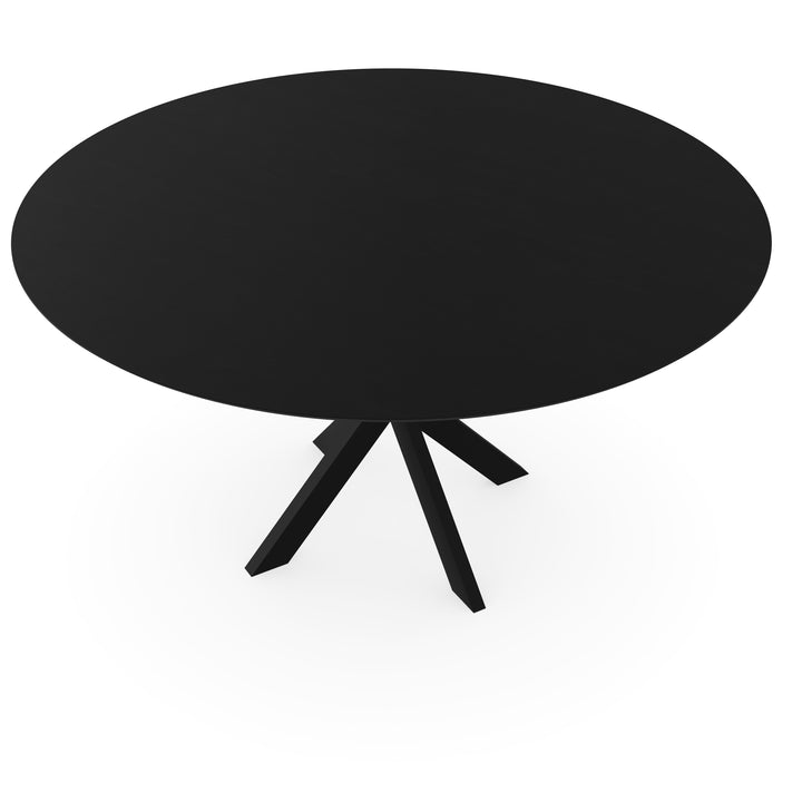 Eiken eettafel Zwart - Rond - Kruispoot Ultra Zwart - {{ product.type }} - Kas20