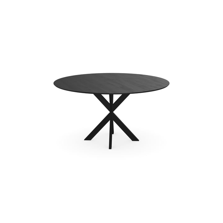 Eiken eettafel Zwart - Rond - Kruispoot Ultra Zwart - {{ product.type }} - Kas20