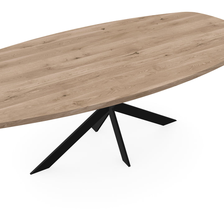 Eiken eettafel naturel - Deens Ovaal - Matrix ultra dun zwart - {{ product.type }} - Kas20