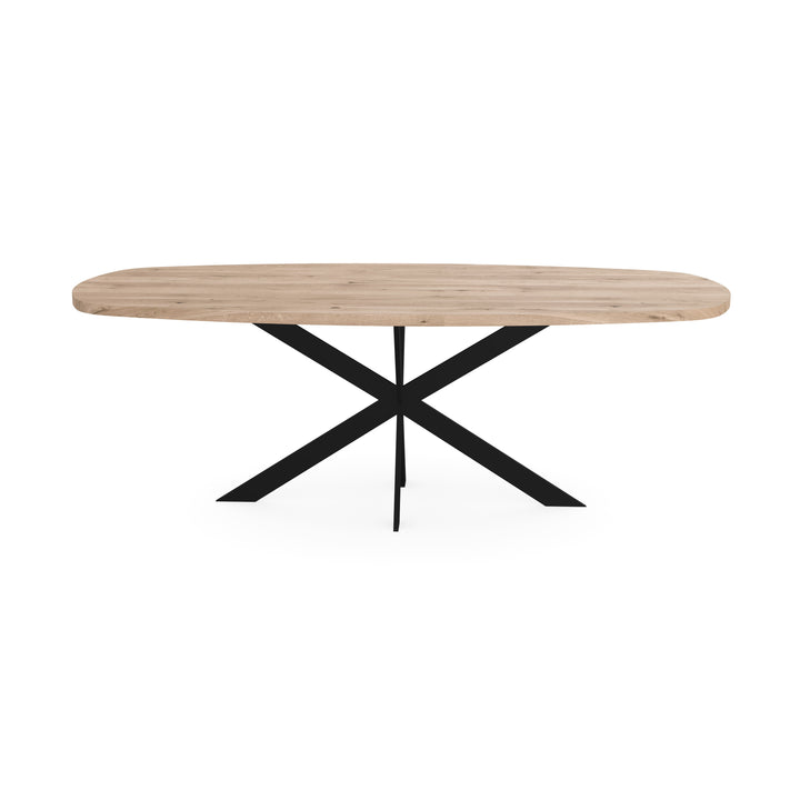 Eiken eettafel naturel - Deens Ovaal - Matrix ultra dun zwart - {{ product.type }} - Kas20