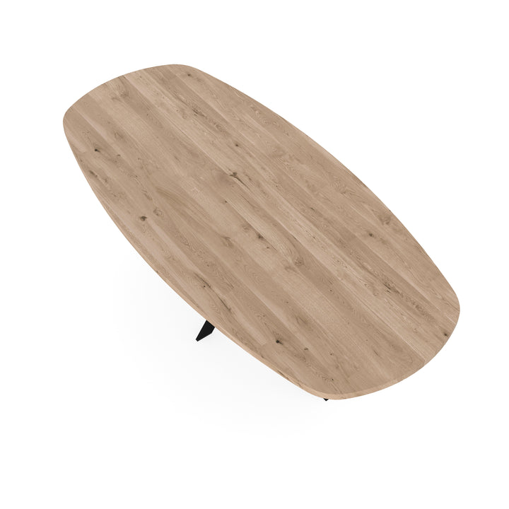 Eiken eettafel naturel - Deens Ovaal - Matrix ultra dun zwart - {{ product.type }} - Kas20