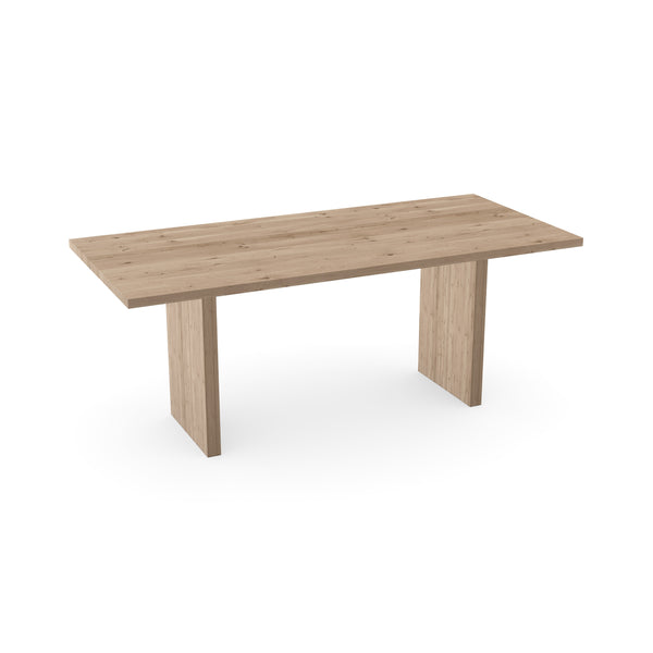 Eiken eettafel naturel - Recht - Blokpoot naturel