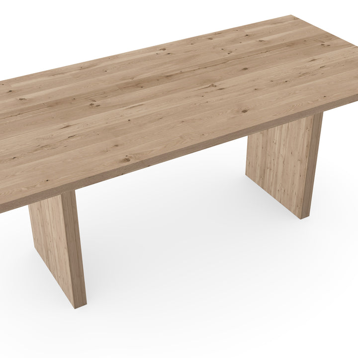 Eiken eettafel naturel - Recht - Blokpoot naturel - {{ product.type }} - Kas20