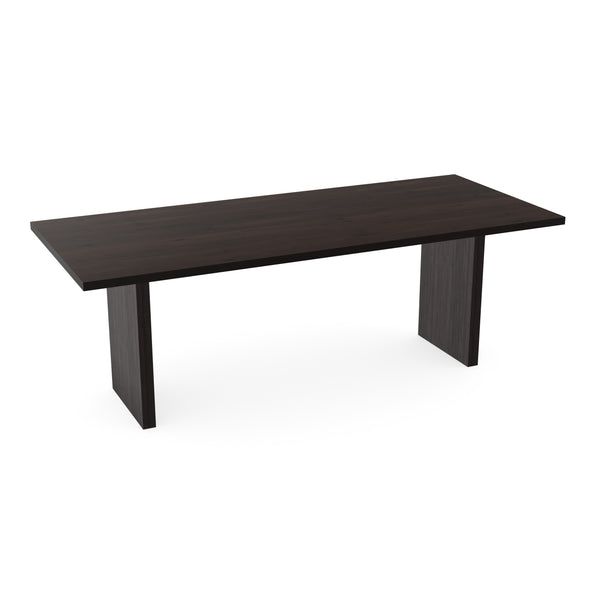 Eiken eettafel Walnut brown - Recht - Blokpoot Walnut Brown