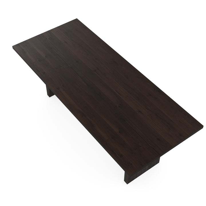 Eiken eettafel Walnut brown 2x - Recht - Blokpoot Walnut Brown - {{ product.type }} - Kas20