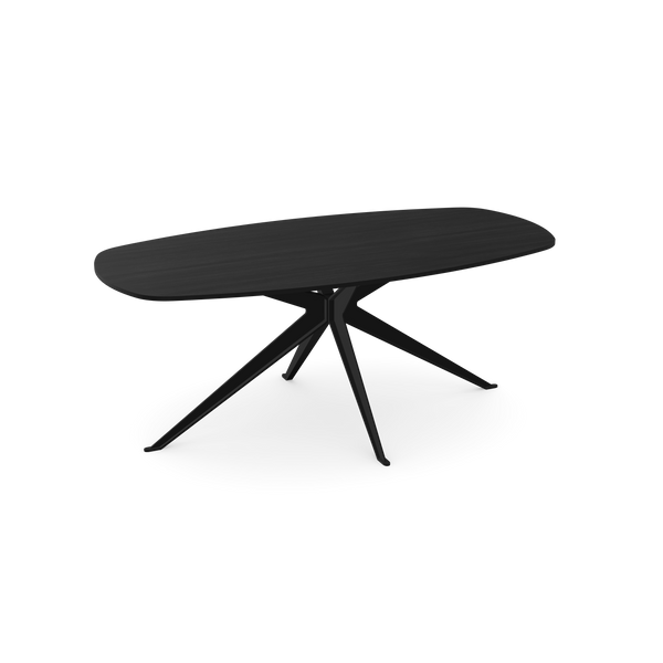 Eiken eettafel zwart - deens ovaal - Anna zwart