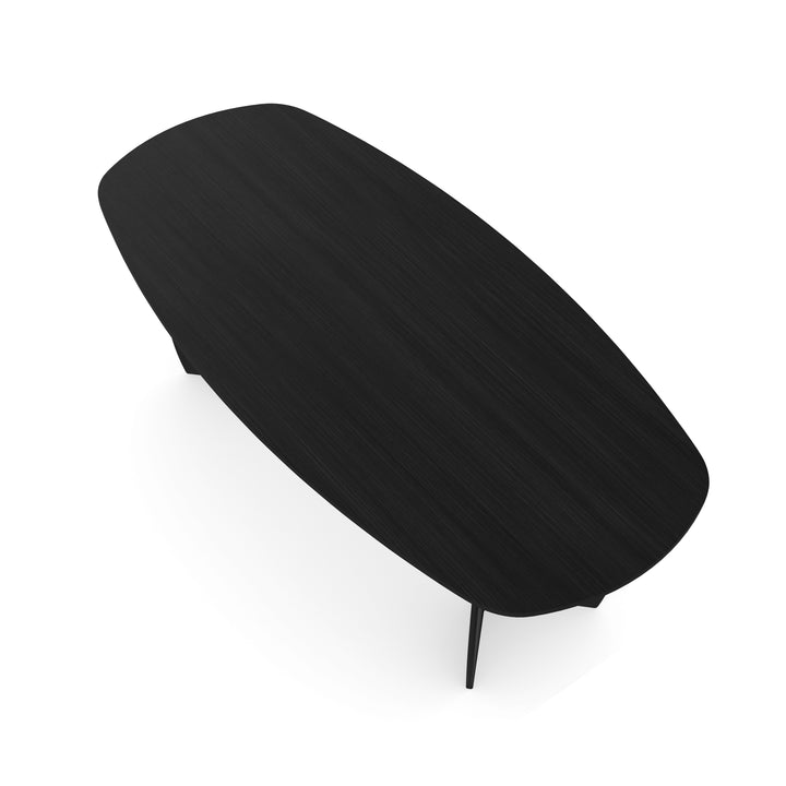 Eiken eettafel Zwart - Deens Ovaal - Maan zwart - {{ product.type }} - Kas20