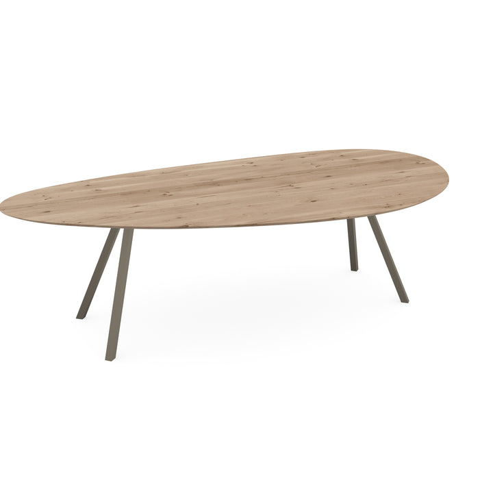 Eiken massief eettafel Naturel - Kiezel A - I Schuin Licht bruin - {{ product.type }} - Kas20