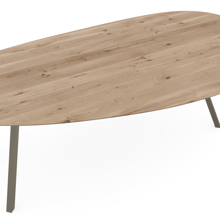 Eiken massief eettafel Naturel - Kiezel A - I Schuin Licht bruin - {{ product.type }} - Kas20