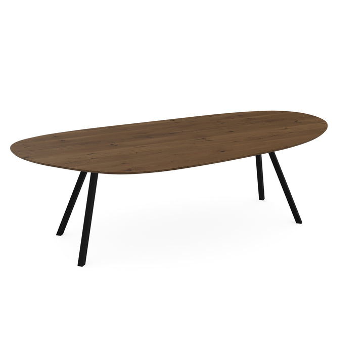 Eiken eettafel Toscane 2x - organisch B - I poot zwart - {{ product.type }} - Kas20