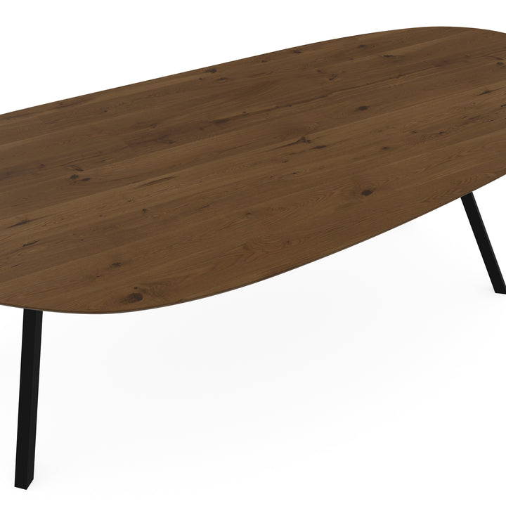 Eiken eettafel Toscane 2x - organisch B - I poot zwart - {{ product.type }} - Kas20