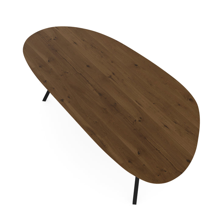 Eiken eettafel Toscane 2x - organisch B - I poot zwart - {{ product.type }} - Kas20
