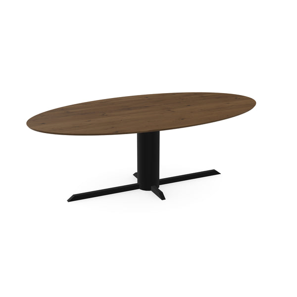 Eiken massief eettafel Toscane 2x - Ovaal - Ilona zwart