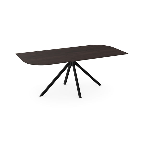 Eiken massief eettafel Walnut brown 2x - Punt ovaal-B - Jeroen zwart