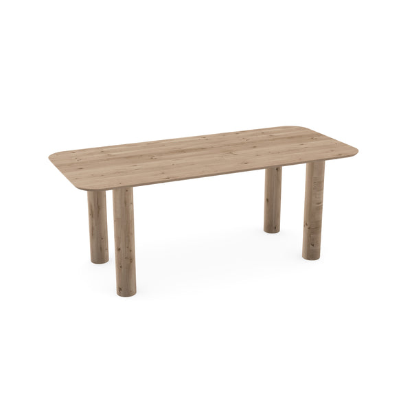 Eiken massief eettafel Naturel - Recht Radius - Columbus naturel